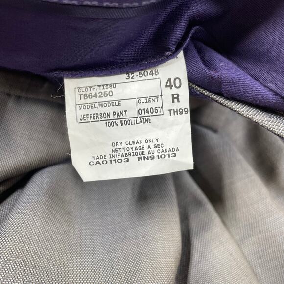 Ted Baker NWT Jefferson Flat Front 100% Wool Dress Pants Gray Size 40Rx30 - Picture 5 of 10
